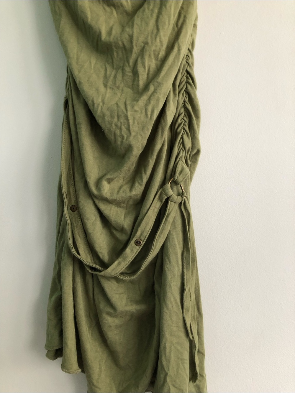 Y2K Gypsy Forest Fairy Boho Nomads Bamboo Hemp Strappy Asymmetrical Pixie Dress - Picture 13 of 16